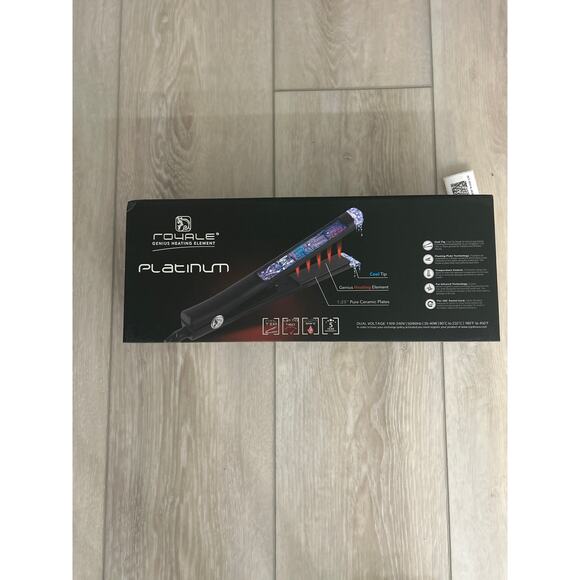 Royale Platinum 1.25” Ceramic Hair Straightener Black - Picture 2 of 4
